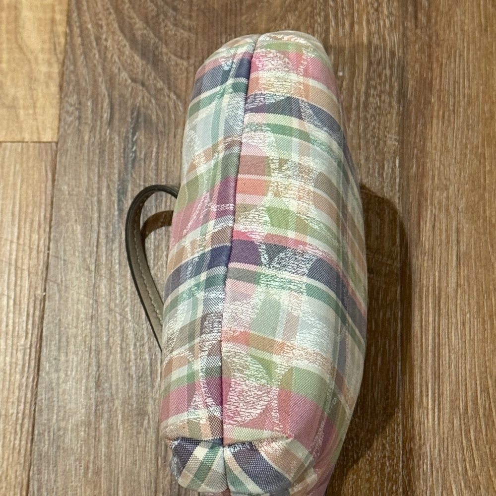 Coach Poppy Daisy Madras Tartan Pastel Plaid Wristlet (w/Strap & Hang Tag)(EUC) - Picture 10 of 12